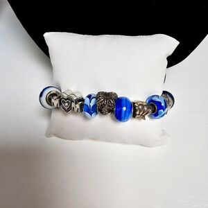 Mom Charm bracelet with turtle, starfish, crab, palm tree‎ and fish charm